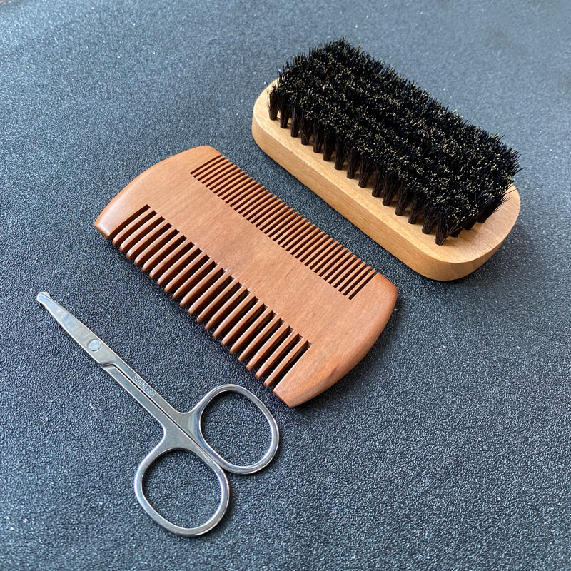 Men'S Grooming Bag - Baardverzorgingsset voor heren, baardborstel, borstelmateriaal, baardkam,