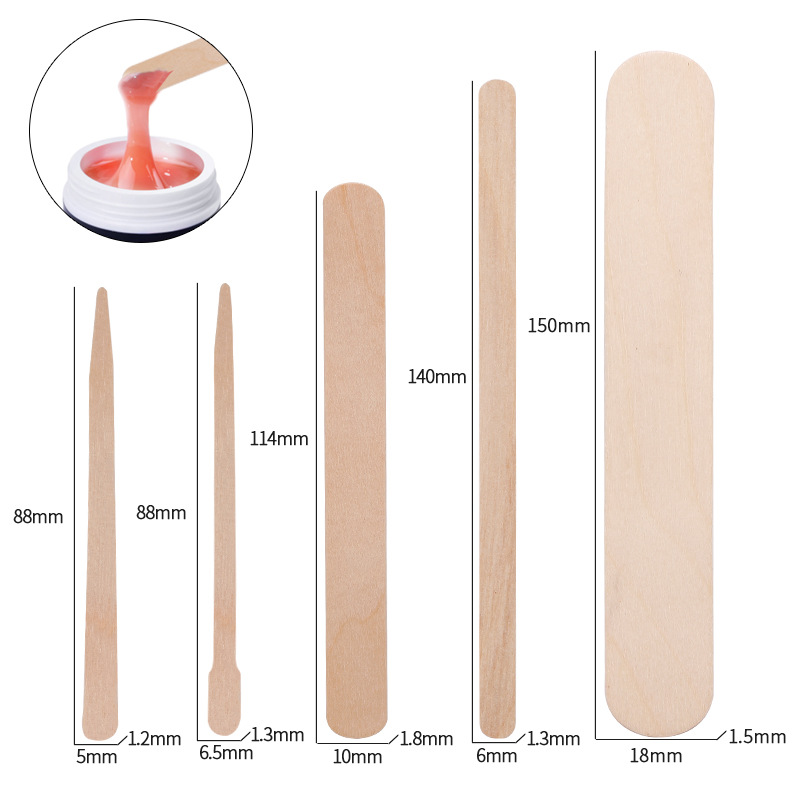 Hair Wax Stick - 100 Stuks Wegwerp Waxen Houten Tong
