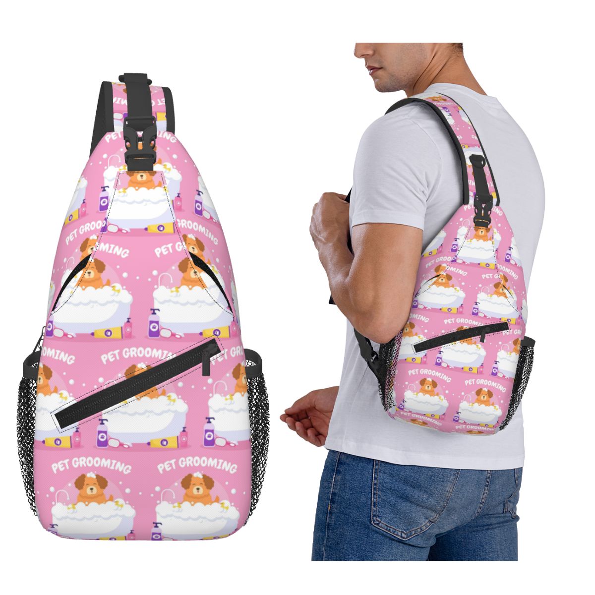 Men'S Grooming Bag - Huisdierverzorging voor honden en katten Borsttas