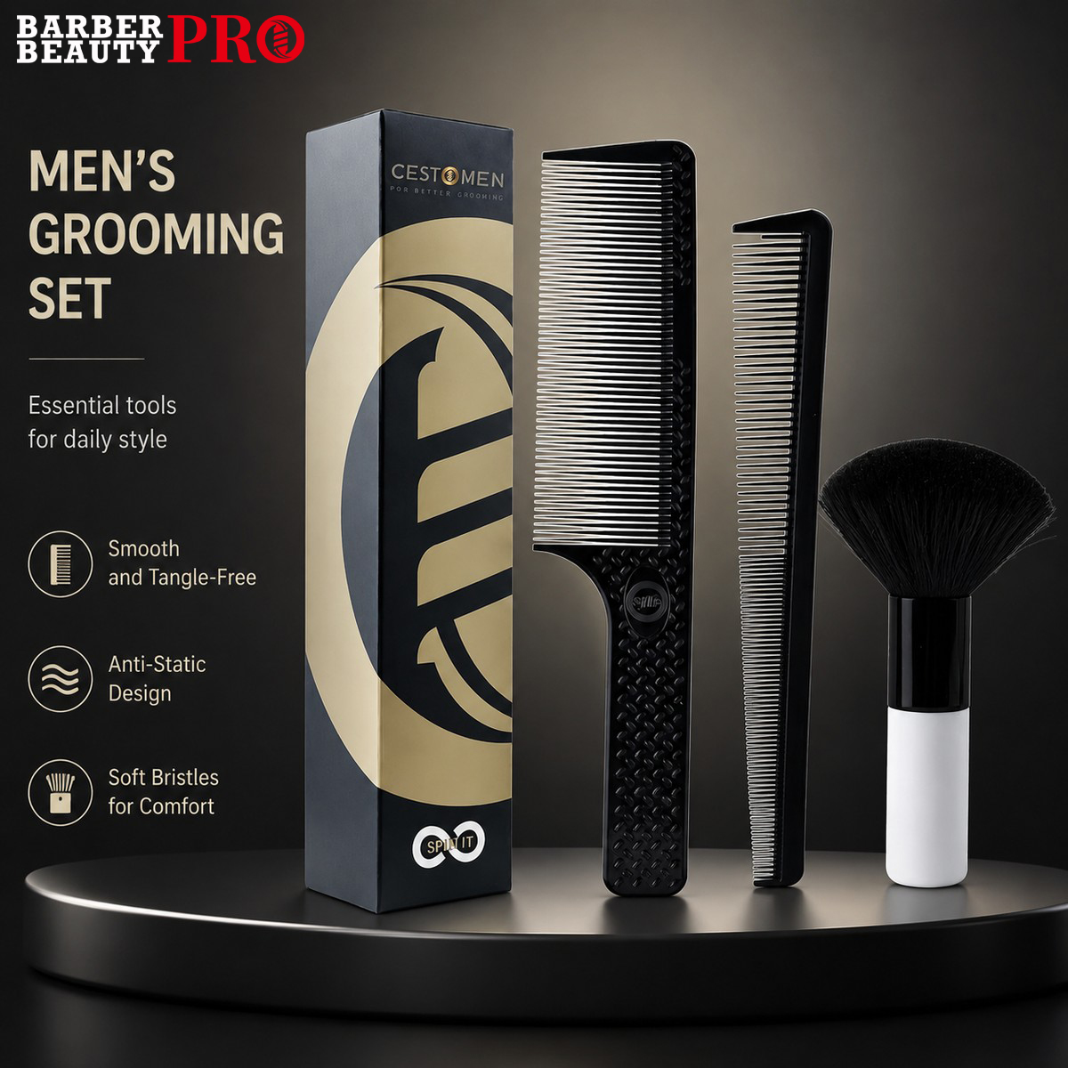 Men'S Grooming Hairstyles - 3-delige professionele haar knipkamset – ontwerp