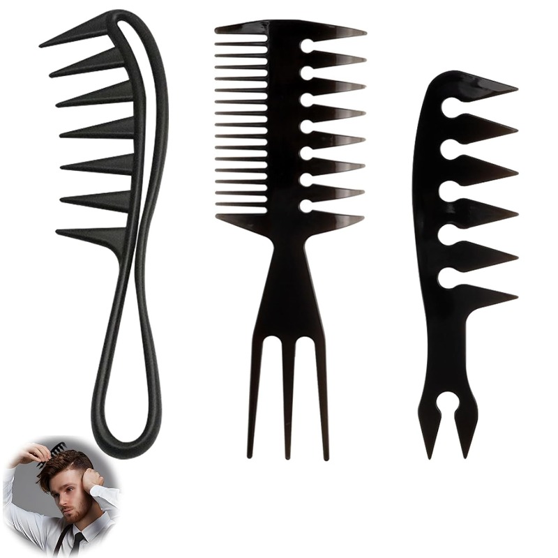 Men'S Grooming Hairstyles - 1/3 stuks brede tandkam – professioneel