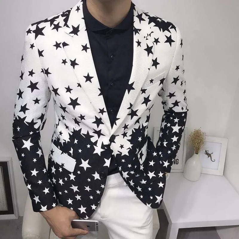 Sterrenprint Slim Fit Blazers  - Mens Grooming Brand recensie en prijs