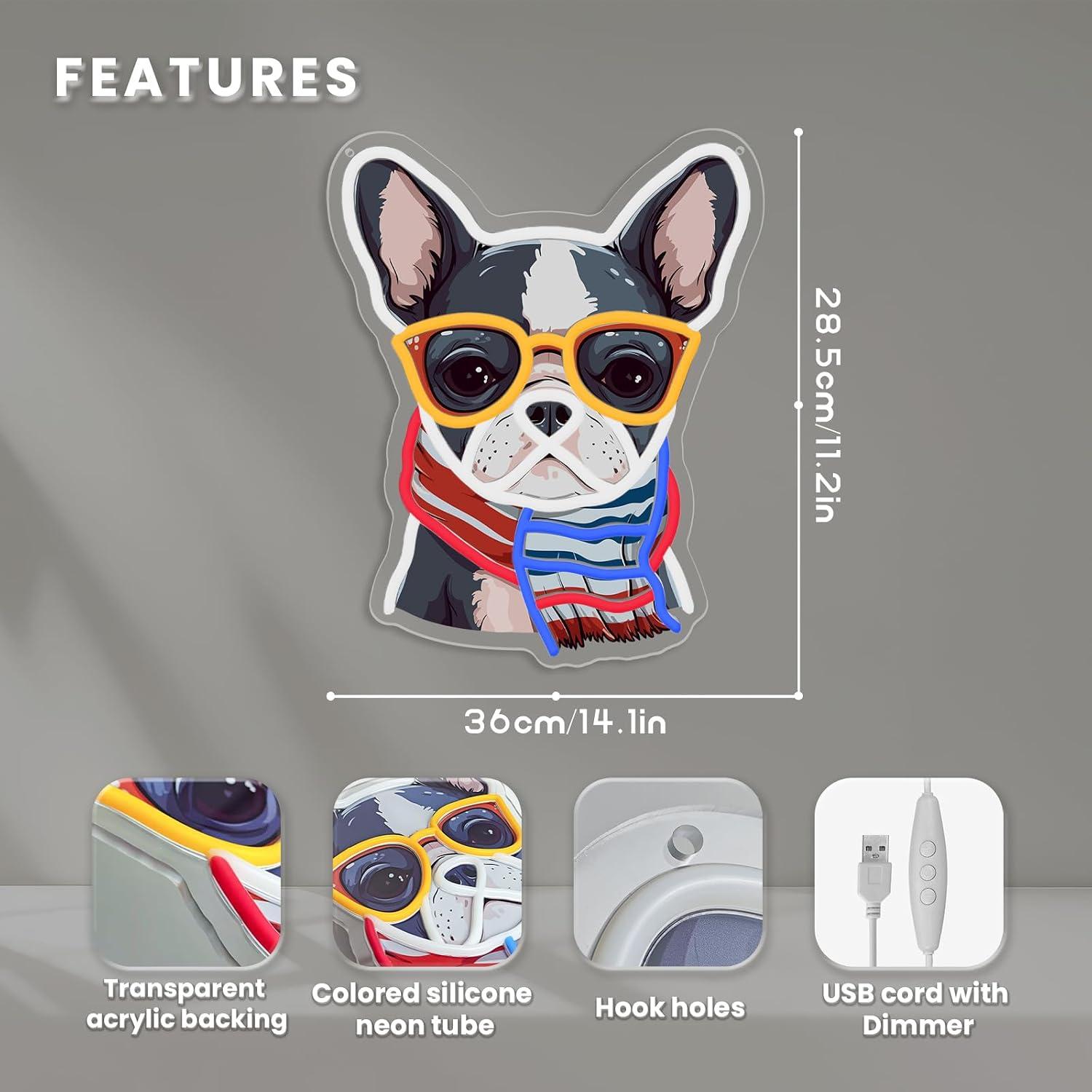 Franse Bulldog Neonbord Dimbar - Men'S Grooming Room recensie en prijs